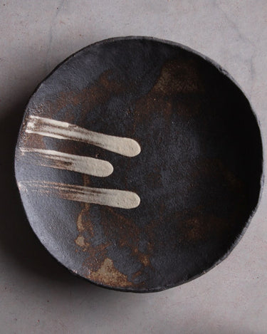 assiette creuse en grès naturel