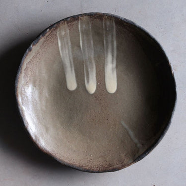 assiette creuse en grès naturel