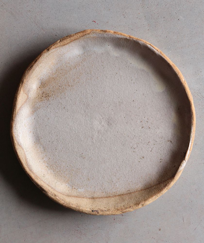 assiette gres beige