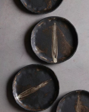 Service assiette noire mat