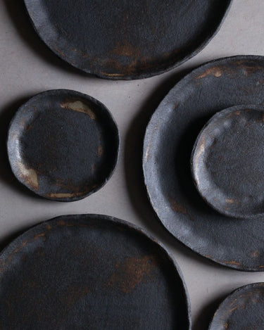 Service assiette noir mat