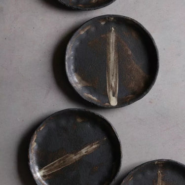 Service assiette noire mat