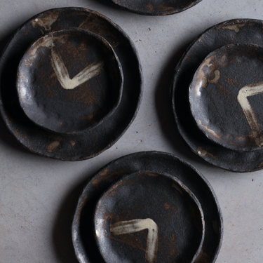 Service assiette noir
