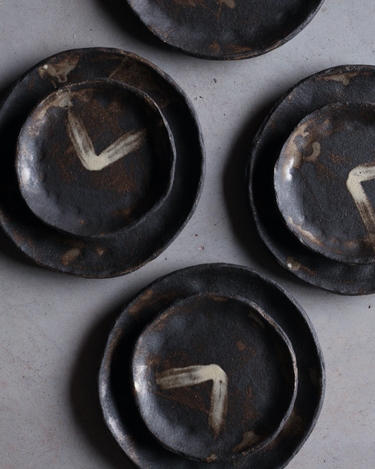 Service assiette noir